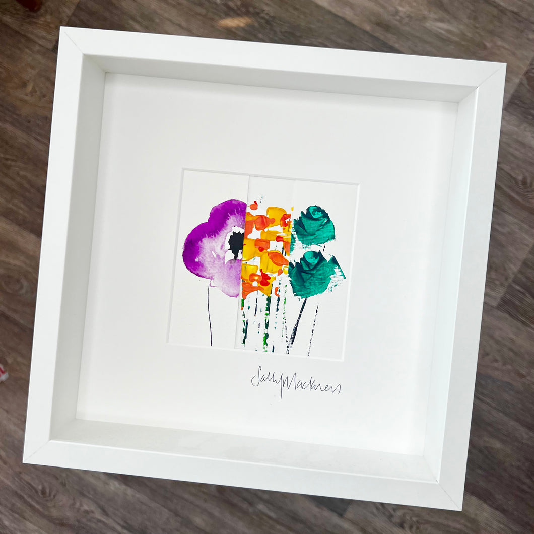 Three Flowers 1, framed