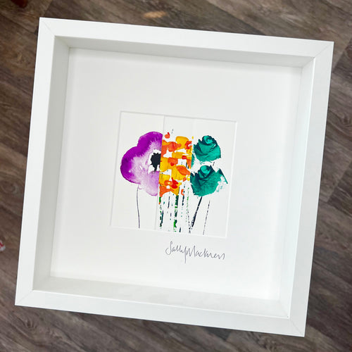 Trio of Flowers 1, framed