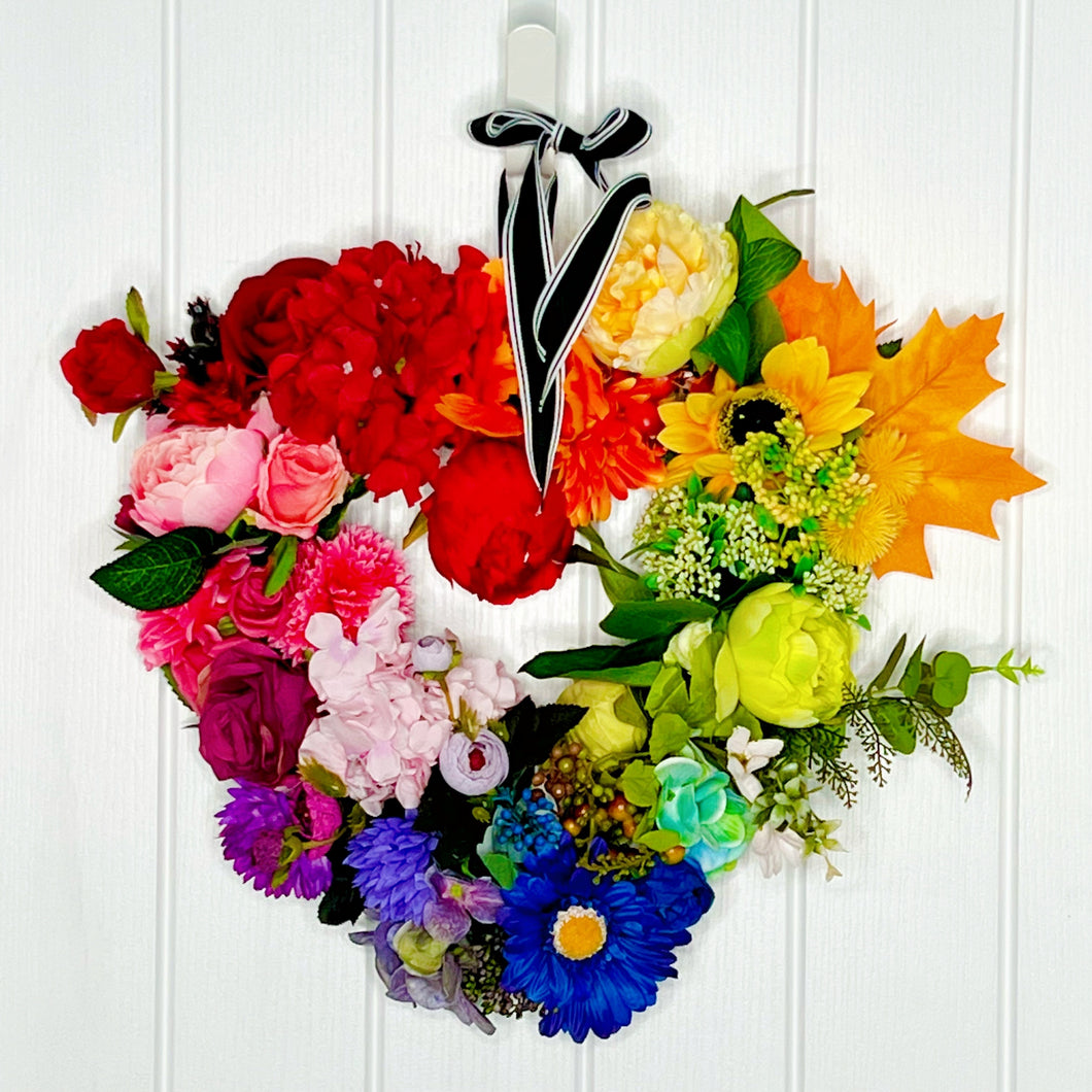 ‘Rainbow Heart’ Door Wreath