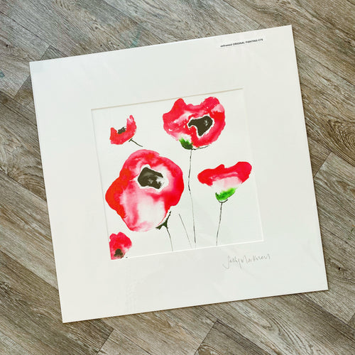 Large ‘Wild Poppies’ - on paper & mounted