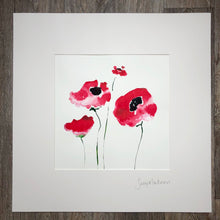 Large ‘Wild Poppies’ - on paper & mounted